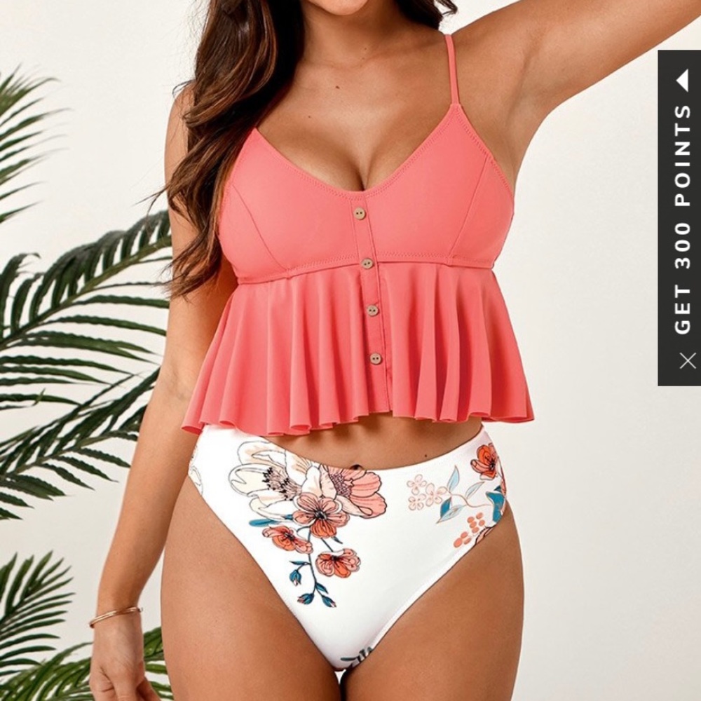 NWT cupshe floral bikini swimsuit